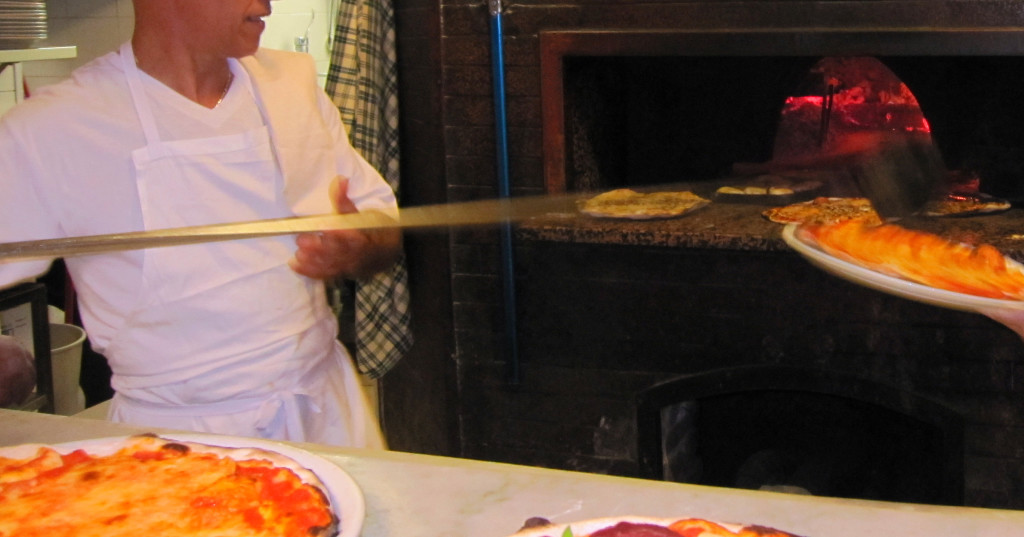 Baking them off in a Wood-fired oven