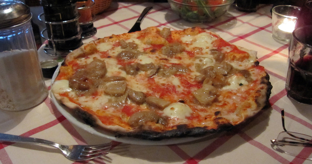 Pizza Topped with Porcini Mushrooms